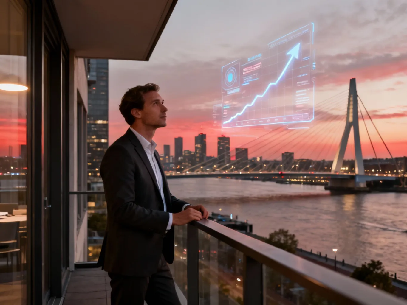 Financieel adviseur die met AI en digitale tools werkt